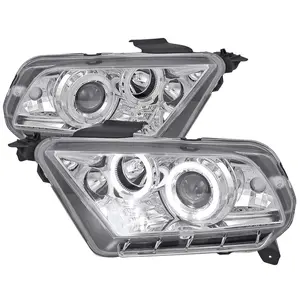 2010-2014 Ford Mustang Dual Halo Projector Headlights (Chrome Housing/Clear Lens)