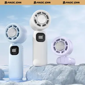 MAGIC JOHN 3 in 1 Mini Handheld Cooling Fan, 100 Speed Wind Power & Ice Cooling Function, Small Foldable 3-IN-1 Neck/Desk/Hand Fan, Pocket Design for Travel/Summer/Concerts/Lash, Gifts for Girls