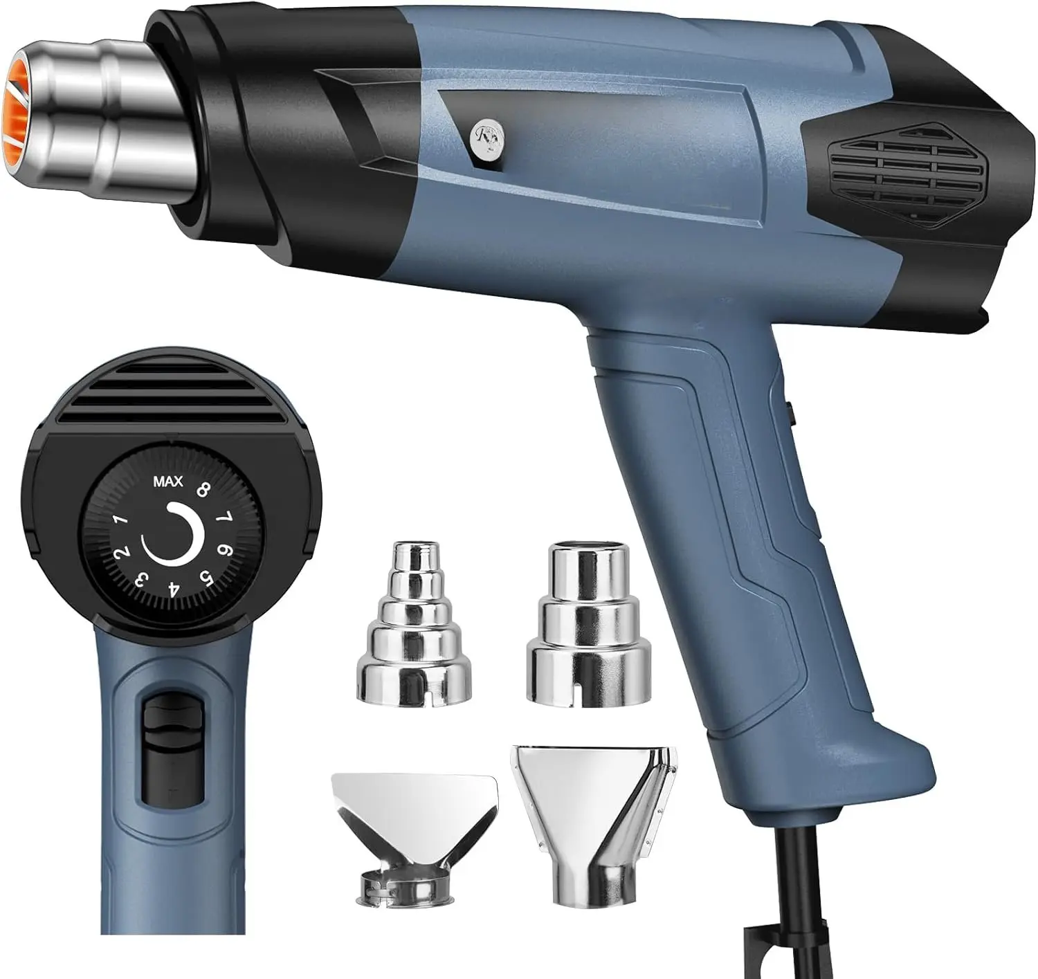 Heat , Heavy Duty Fast Heating, Variable Control 120F~1200F (50-500) 4 Nozzles Heat  for Crafting, Shrink Tubing,Vinyl Wrap (Blue)