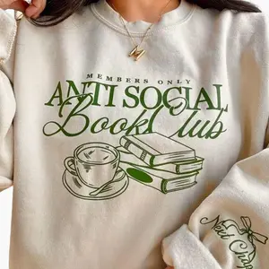 Unisex- Anti Social Book Club Crewneck | Bookish | Booktok | Book Club Gifts | Cotton Sweatshirt | Reader Gifts | Book Club Sweater