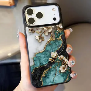 "Golden Branches and Jade Leaves" Jade-Inspired Phone Case — Featuring Gilded Craftsmanship, Drop-Resistant Full Coverage, and a Stylish, Creative Design for iPhone 17/16/15/14/13/12 ProMax Pro Plus 995