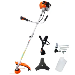 52cc Gas-Powered 2-in-1 String Trimmer & Weed Eater - 10'' Cutting Attachment, 1e44f Engine, Full Crank, Rubber Handle, Included Shoulder Strap (Brush Cutters)