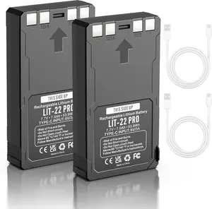 2-Pack LIT-22 Rechargeable Batteries, 7000mAh High Capacity Lithium Battery Compatible for  SPYPOINT Cellular Trail Camera Flex-M, Flex G-36, Flex-Plus, Flex-S