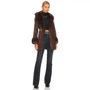 Show Me Your Mumu Penny Lane Faux Leather Jacket in Chocolate