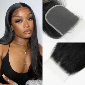KRN 4x4/5x5/6x6/7x7 Transparent Lace Closure 100% Real Human Hair 150% Density Straight virgin Human Hair Lace Closure Pre Plucked Natural Hairline