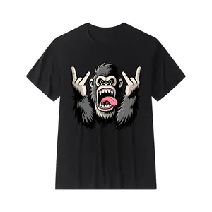 Funny Gorilla men’s classic cotton short-sleeve T-shirt, soft stretch casual crew neck monkey tee, orangutan slim fit fashion basic top, breathable and durable for daily wear at home, travel, workouts, and outdoor activities crewneck graphic