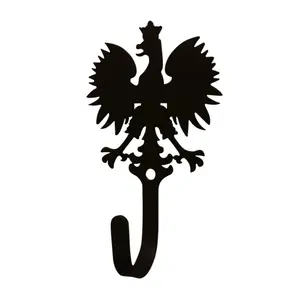 212 MAIN Small Polish Eagle Single Wall Hook - Village Wrought Iron Design, Wall Decor, Home Supply for Shelves, Single Hook