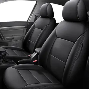 Premium Faux Leather Full Set Seat Covers for 2019-2024 Chevrolet Blazer - Custom Fit, Urban/Suburban Ready, Pet-Friendly Stain Resistant, Airbag Compatible & Enhanced Comfort Black