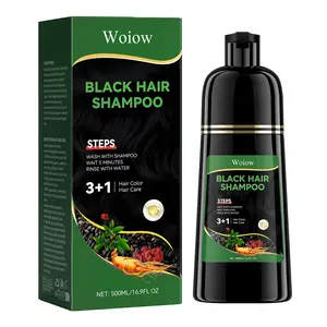 Woiow Darkbrown Hair Dye Shampoo, Natural Hair Dye Semi Permanent Hair Color, Gray Hair Cover Up, Ginger Essence shampoo for Color Treated Hair for Women and Men (500ml)