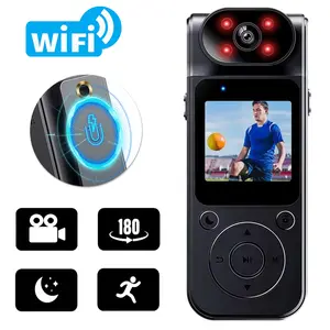 Outdoor Action Camera 1080P HD Night Vision WiFi Loop Recording Handsfree 180° Rotatable Lens Magnetic Mount Cycling Hiking Travel Vlog Portable Mini Camera