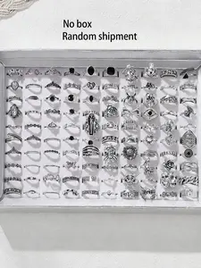 Random Style Punk Themed Ring Set, Statement Multi Ring, Fashion Jewelry for Party, Daily Clothing Decor, Trendy All-match & Exquisite Jewelry for Birthday Gift