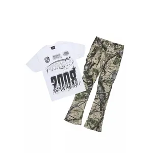 Amos White Camo T-Shirt/Stacked Flare Jean Bundle