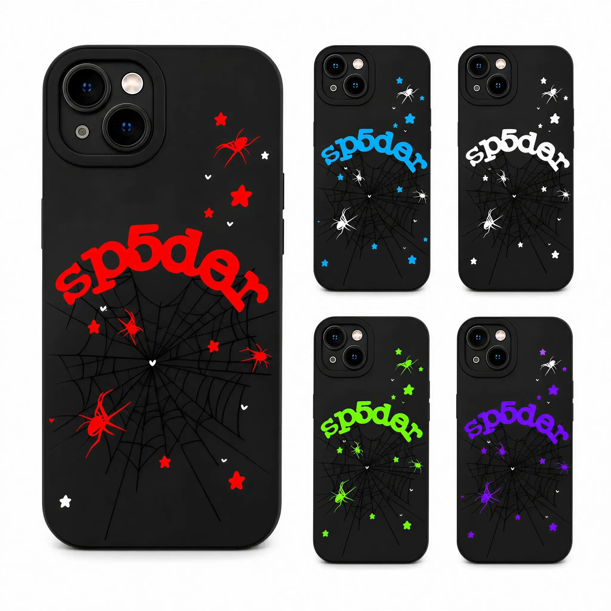 Black Spider Web Soft TPU Cellphone Case - Full Coverage, Anti-Drop Protection Casing for iPhone 13,14,15,16,17 Pro Max Series Phone Accessories