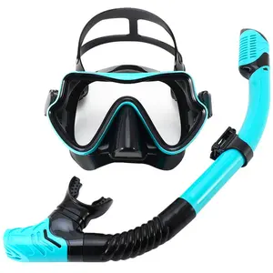 Professional Diving Mask Set, Anti-fog & Leak-proof Diving Mask with Glass Lens, Diving Equipment for Adults, Swimming Accessories, Diving Gear