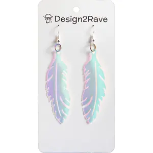 Iridescent Acrylic Feather Earrings