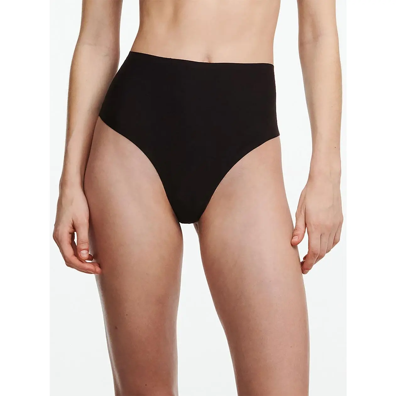Women's Chantelle Cotton High-Waisted Thong - Minimalist Basic Style, Soft-Stretch Breathable Fabric Panties