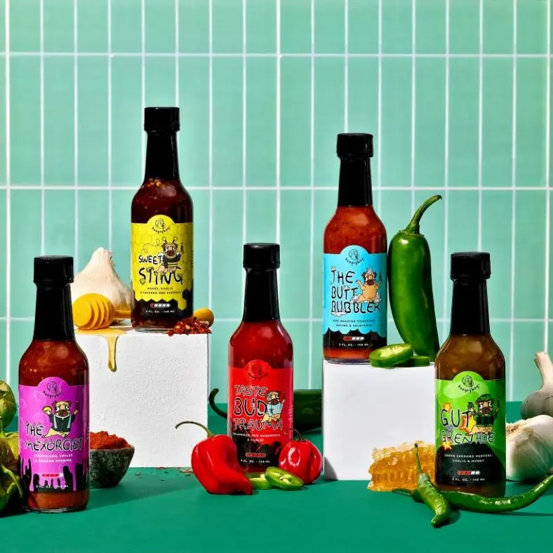hungryboy 5 Pack Hot Sauce Bundle - Assorted Flavors from Mild to Extra Spicy