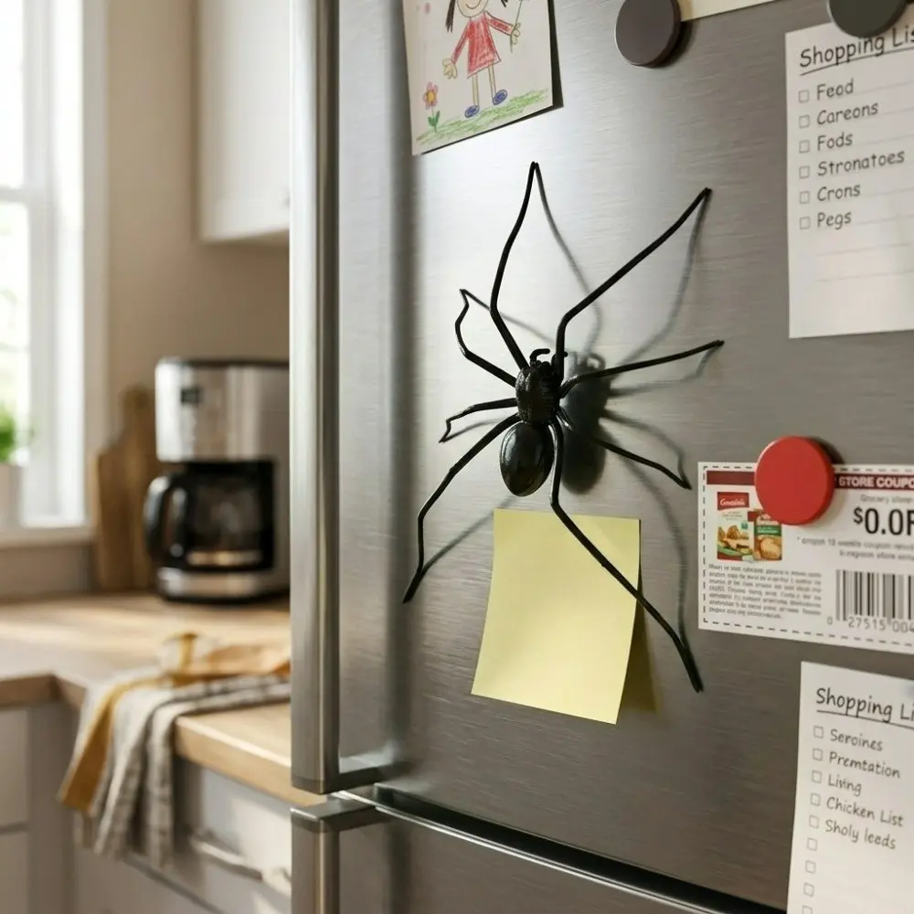 Large Spider Shaped Fridge Magnet, Prank Scary Fun Magnetic Decor Funny Magnets, Ideal for Kitchen Office Whiteboard, Multi-Scene Arrangement, Decorative Fridge Magnets