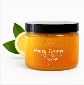 Conveyor Skin Care Honey Turmeric Face Scrub 2 in 1 - 8 oz - Hydrating & Even Skin Tone Formula - Vegan, Sulfate-Free, Alcohol-Free