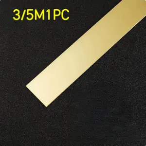 3/5M Economy Pack, Stainless Steel Flat Self-Adhesive Decorative Line, Wall Ceiling Edge Trim, Low Cost Modern Luxury Living Room Trim.