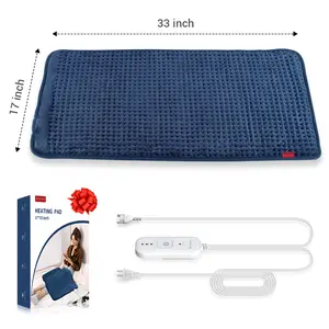 17''x 33'' King Size Electric Heating Pad, Extra Large Heating Pad XXL, Birthday Gifts for Women Men Mom Wife (Blue)