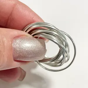 Sterling Silver 925 Interloking Rings Nine Bands