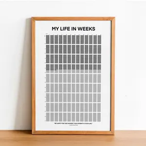 [SALE UP TO 50]My Life in Weeks Calendar • Whole life calendar • Life chart poster • Minimalist wall art • Aesthetic interior decor • Weird Birthday gift