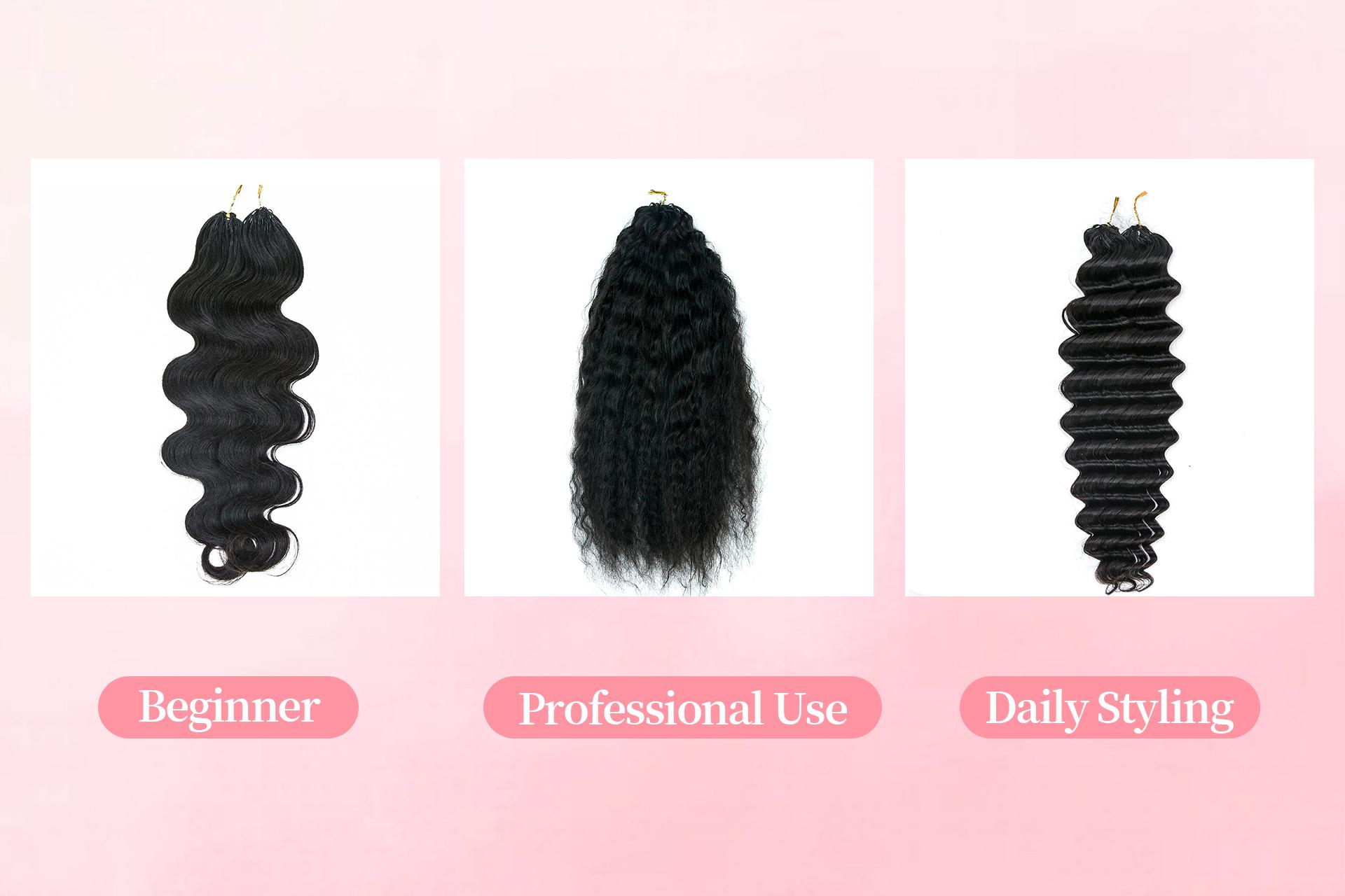 Eayon Hair Crochet Human Hair Pre-Separated for Miracle Knots Boho Braids Natural Color Lightweight Easy Install Wave Styles 14-22 Inch Reusable