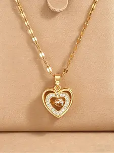 Dainty Floating Heart Necklace, Sparkling Cz Stones, Shimmering Chain, Perfect for Everyday & Date Night, Jewelry Finds, Necklace Stack, Heart Core