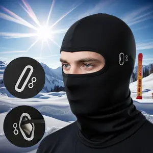 Dazone Winter Unisex Balaclava Full Face Mask with Reflective Stripe Cold Weather Windproof Thermal Warmer Facepiece for Outdoor Sports Running Riding Skiing Motorcycling Eyeglass Wearers Friendly