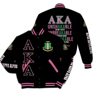 AKA Unbreakable 1908 Varsity Jacket, Salmon Pink Apple Green Letterman, Alpha Kappa Alpha Sisterhood Apparel, Unique Sorority Member Gift 2026