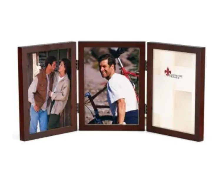 4x6 Hinged Triple Walnut Wood Picture Frame - Gallery Collection