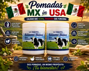 2- BALSAM White Ointment 8.46 oz. BALSAMO BLANCO La Vaquita Alcanfor Mentol