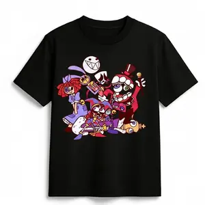 The Amazing Digital Circus Graphic Tee | Colorful Cartoon Character Streetwear Shirt | Whimsical Animated Fantasy T-Shirt | Unisex Oversized Cotton Tee | Digital Circus Fan Gift | Mens Womenswear Top