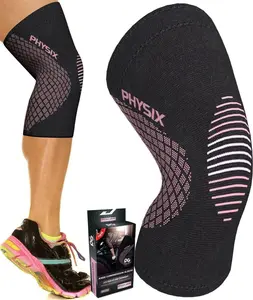 Physix Gear Knee Compression Sleeve for Men & Women - Best Compression Knee Brace for Walking, Running, Gym, Basketball, Weightlifting,Workout, Sports - Knee Sleeves Support Compression & Stability Physix Gear Sport