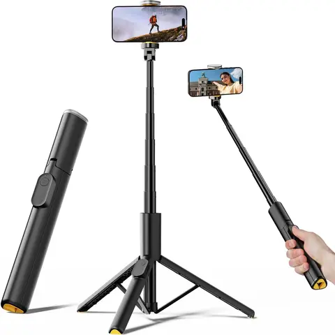 Weilisi 60" Phone Tripod, Tripod for iPhone & Portable Selfie Stick Tripod with Remote, Phone Tripod Stand for Video Recording, Travel Tripod for Cell Phone Tripod Compatible with iPhone 15/14/13/Android