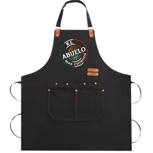 El Abuelo Más Chingon Men's Stylish Cotton BBQ Apron - Waterproof, Breathable, Washable, Comfortable, Synthetic, with Pocket & Bottle Opener, Unique Design for Barbecue Workwear, Casual Summer Outings