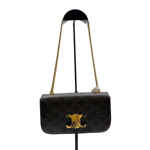 Pre-owned Celine Canvas Shoulder Bags Claude Chain Shoulder Bag in Triomphe Canvas