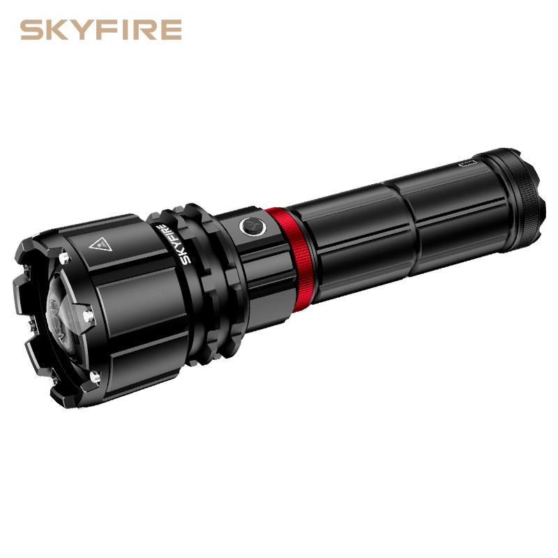 SKYFIRE 3624 lumens, 16000mAh large capacity rechargeable high-brightness 1209 ultra flashlight with shoulder straps, waterproof LED tactical flashlight, suitable for camping, outdoor activities and emergency situations. SKYFIRE 3624 lumens, 16000mAh large capacity rechargeable high-brightness 1209 ultra flashlight with shoulder straps, waterproof LED tactical flashlight, suitable for camping, outdoor activities and emergency situations.