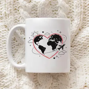 Word Travel Dreamer Mug, Cute Gift For Travel Lover Accountant, Cute Family Mugs Double-Sided Coffee Cup