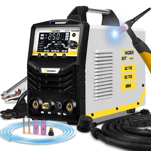S SIMDER TIG Welder AC/DC With Pulse 250A Aluminum Welder 6IN1 AC TIG/DC TIG/Pulse TIG/SPOT TIG/Stick 110V/220V Dual Voltage TIG Welding Machine for Home Garden Maintenance DIY