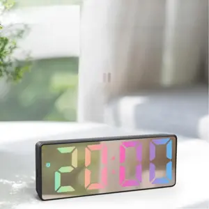 LED Digital Alarm Clock, USB Rechargeable Adjustable Brightness Alarm Clock, Multifunctional Clock with Temperature Display for Home, Office, School, Decor