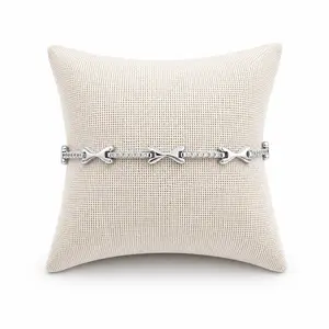 Crystal X Link Bracelet - Fits 6.5 to 7 inches - White Gold Plated