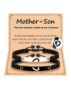 Matching Bracelets for Mother and Son Birthday Christmas Valentine's Day Back to School Gifts for Mommy and Me