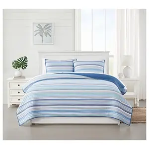Oceanfront Resort Clearwater Yarn Dye Stripe Twin Quilt Set