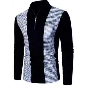 Men's Fashion Patchwork Shirt - Casual, Long Sleeve, Stylish for Daily Wear
