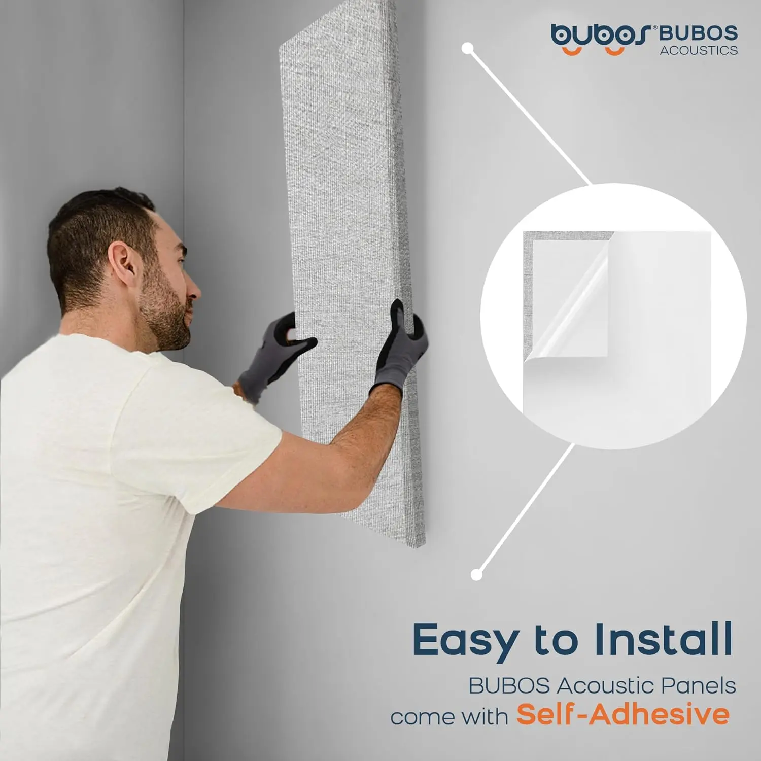 BUBOS 2 PCS 100% Polyester Acoustic Panels, 47.2''x11.8'' Self-Adhesive Fabric Soundproof Wall Panels, Sound Absorbing for Cinema, Halls, Home Theater, Home Improvement Building Supplies