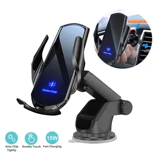 Wireless Car Charger, Magnetic USB Fast Charging Auto Clamping Car Charger Phone Mount Phone Holder for iPhone 17 16 15 14 13 12 Pro Max 11 XR XS, Samsung Galaxy S25 S24 Ultra S23 S22 S21, S20, S10+