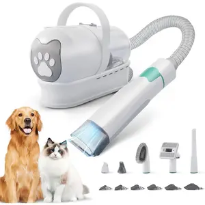 Dog Grooming Kit, Pet Grooming Vacuum with Pet Clipper Nail Grinder, Dog Hair Vacuum with 6 Pet Grooming Tools for Dogs Cats Shedding Grooming
