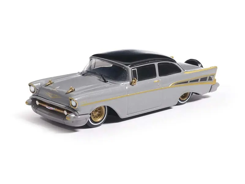 1957 Chevrolet Bel Air - Lowrider - Gray Diecast 1:64 Scale Model - IXO IA64014